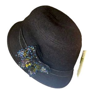 Nyla District Womens Black With Sequined Flower Bucket Hat Brand New With Tags